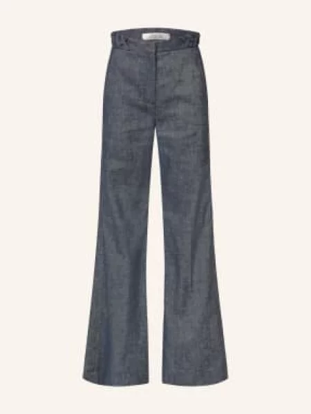 Dorothee Schumacher Zvonové Džíny Fluid Denim S Lnem denim blue modré