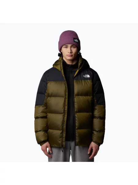 Péřová bunda The North Face Diablo Down Hoodie moss green/black heathe černá