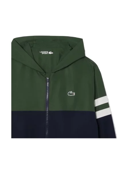 Geacă Lacoste cu glugă tenis albastru