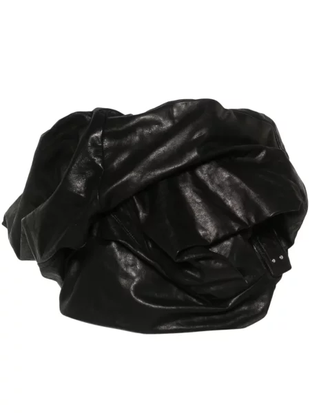 Sutien Rick Owens din piele drapat negru
