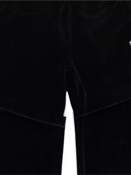 Pantaloni Sinclair din velur cu imagine negru