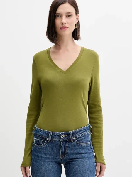Блуза с дълги ръкави United Colors of Benetton зелено
