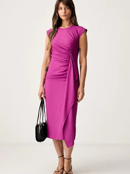 HUGO rochie cu vâscoză Koleni violet