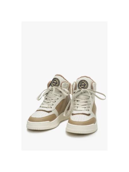 Хайтопи підліткові шкіряні Estro бежеві