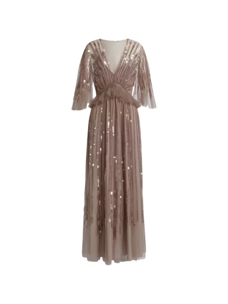 Rochie maxi Alberta Ferretti cu paiete roz