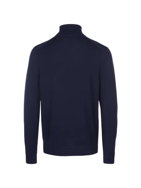 Pulover Calvin Klein de lână cu guler înalt albastru