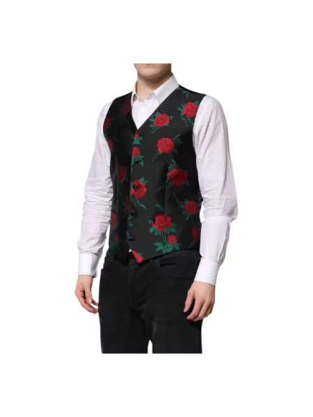 Kamizelka garniturowa Dolce And Gabbana biznesowa czarna
