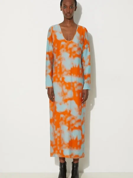 Samsoe Samsoe rochie maxi drept portocaliu