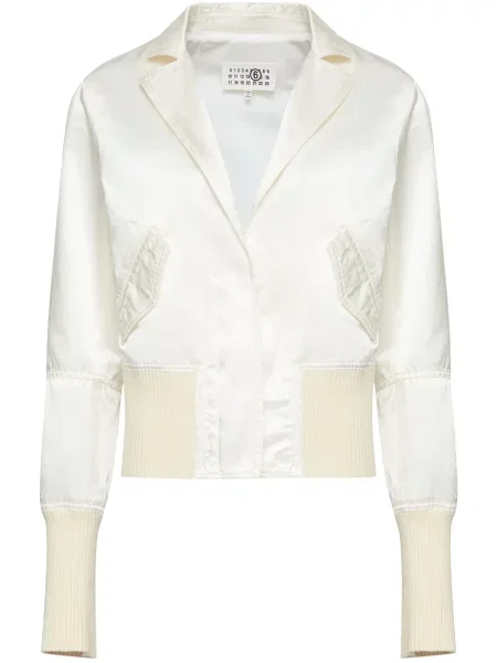 Satynowy kurtka bomber Mm6 Maison Margiela biały
