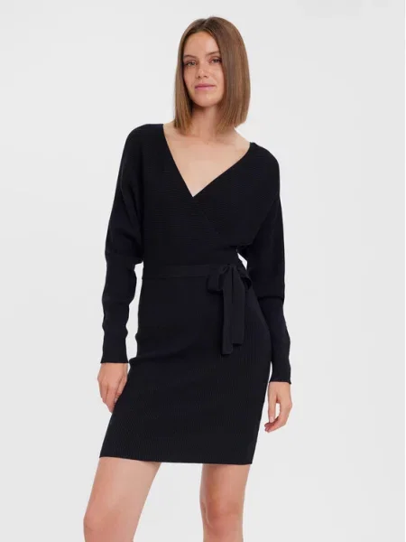 Pletena obleka Vero Moda črna