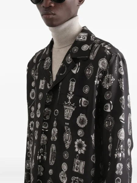 Cămașă Dolce & Gabbana cu imagine negru