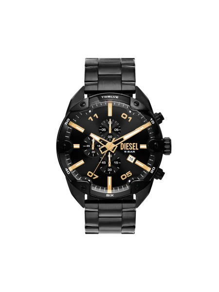 DIESEL Ceas analogic auriu negru