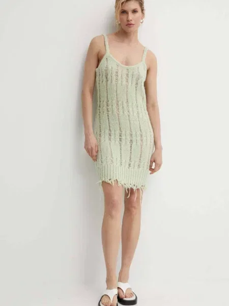 Obleka s primesjo volne Résumé ArmieRS Knit Dress zelena
