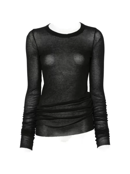 Lung tricou Rick Owens tricotate negru