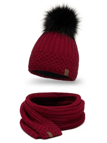 Vivisence Čepice Set burgundská červeň