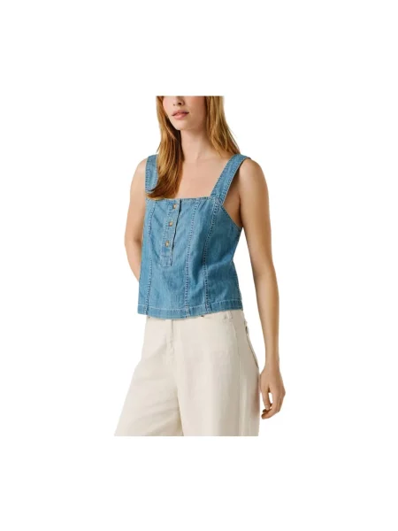 Top Pepe Jeans niebieski