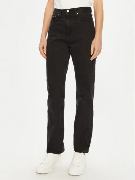 Calvin Klein Jeans Blugi Straight Fit negru