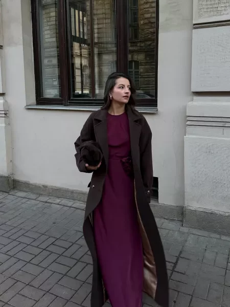 Пальто Alnest шерсть/кашемір коричневий