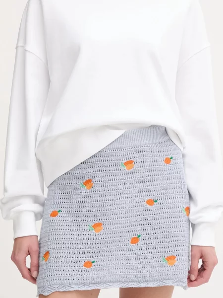 Пола Pepe Jeans OLAYA SKIRT къса с кройка тип молив синьо