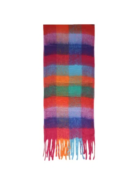 Fular Pieces în carouri portocaliu