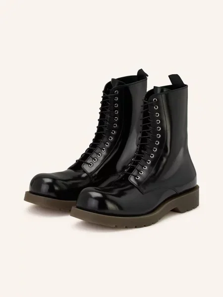 Jil Sander Botki Sznurowane schwarz czarne
