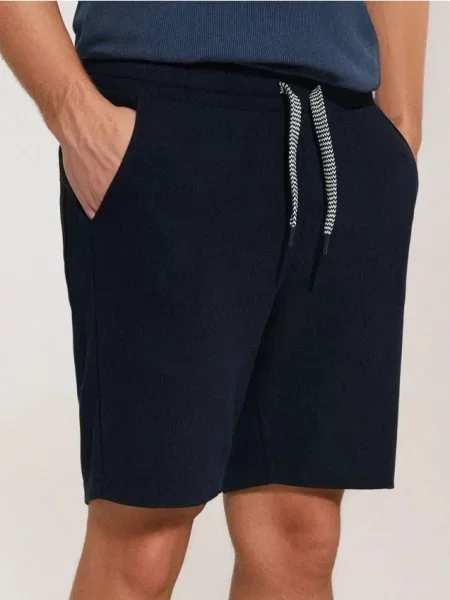 Sinsay Kraťasy s ozdobným vázáním námořnická modrá