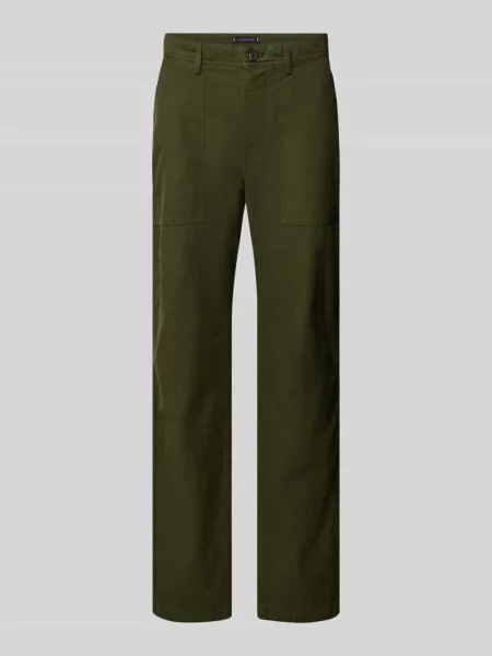 Chinosy o kroju regular fit z czystej bawełny model ‘MERCER’ Tommy Hilfiger khaki