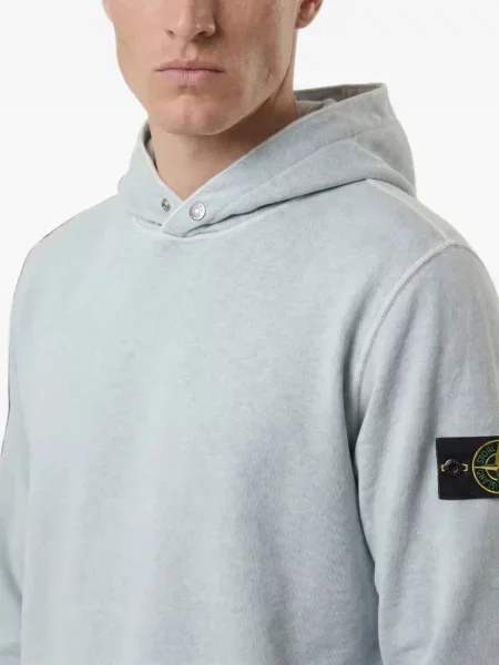 Hanorac cu glugă Stone Island cu strasuri albastru