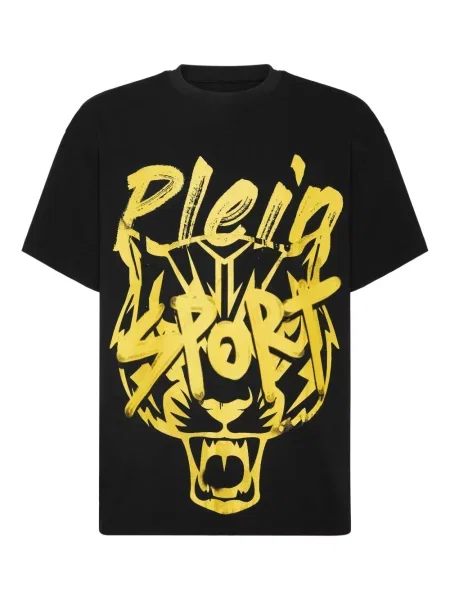 Tricou Plein Sport cu imagine cu decolteu rotund cu dungi de tigru negru
