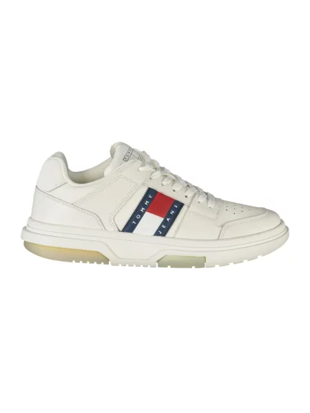 Trampki Tommy Jeans wiązane skórzane białe