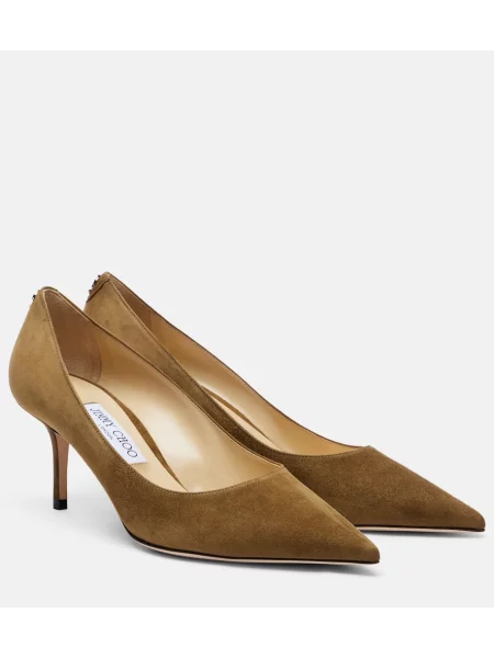 Pantofi cu toc Jimmy Choo din piele de căprioară verde