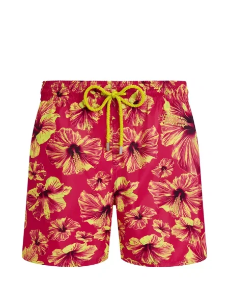 Slip de baie Vilebrequin cu model floral cu imagine roșu