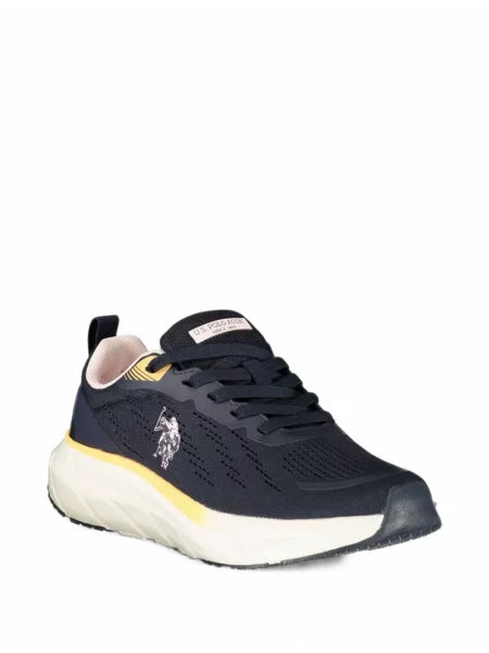 Sneakerși U.s. Polo Assn. cu șireturi din dantelă cu autograf albastru