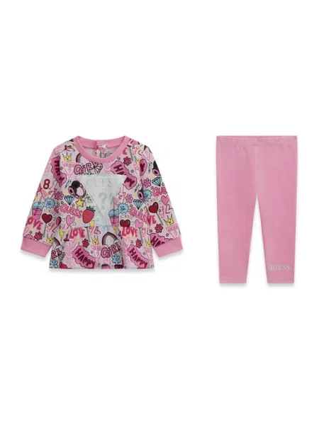Guess Pulóver és leggins szett rózsaszín