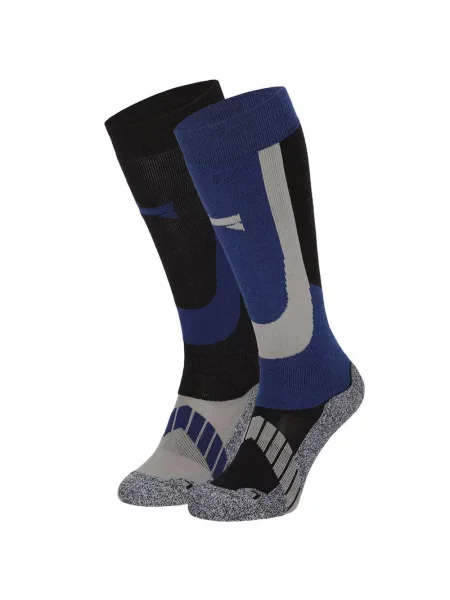 Skarpety narciarskie unisex 2 sztuki niebieskie
