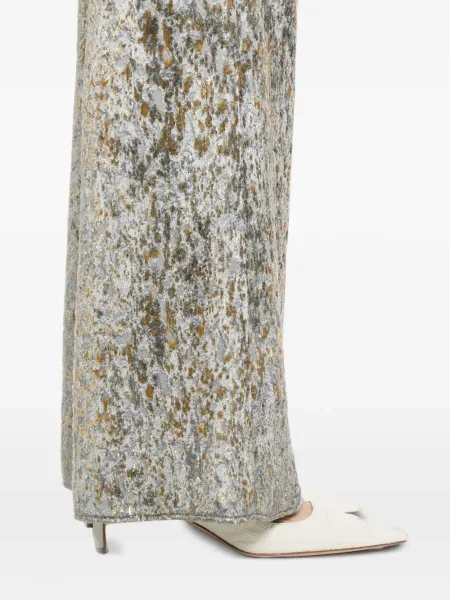 Pantaloni Forte_forte cu imprimeu animal print gri