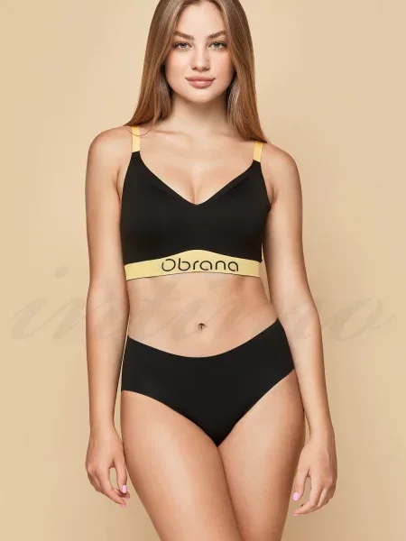 Комплект белья: бюстгальтер с мягкой чашкой и трусики слип чорні