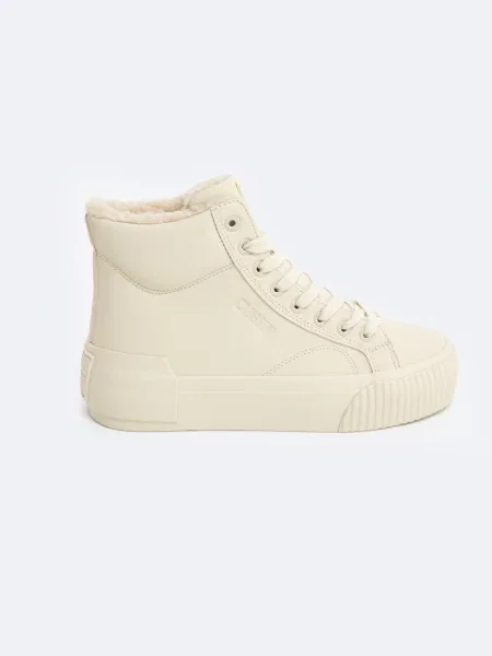 Zateplené tenisky Big Star na platformě hnědé