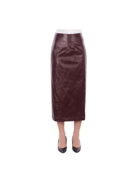 Spódnica skórzana Solotre czerwona