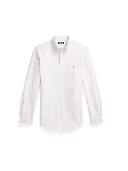 Polo Ralph Lauren koszula casualowa Custom Fit Mężczyźni Slim Fit beżowy|biały w paski L beżowa