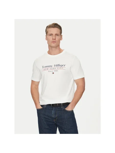 Tommy Hilfiger Póló Center Stack Regular Fit fehér
