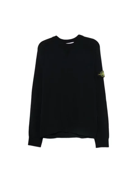 Sweter Stone Island wełniany z kamieniami niebieski