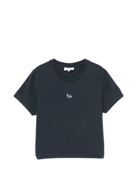 Tricou Maison Kitsune cu decolteu rotund albastru