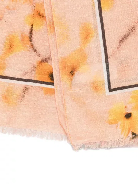 Gėlėtas raštuotas šalikas Marc O'polo oranžinė