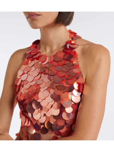 Rochie Retrofete cu gât halter portocaliu