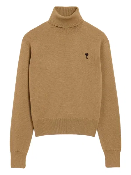 Sweter Ami Paris brązowy