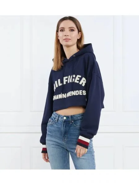 Tommy Hilfiger Hanorac THXSM FLEECE CROP GRAPHIC | Cropped Fit