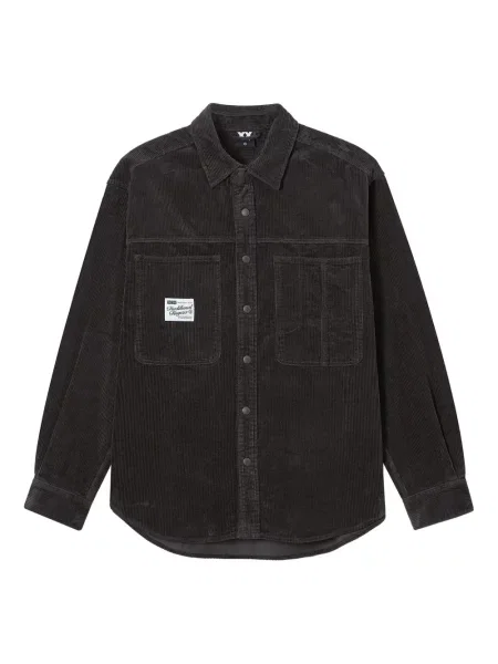 Риза Fingercroxx от рипсено кадифе кафяво