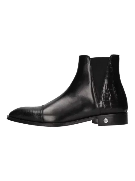 Buty do kostki Cavalli Class skórzane czarne