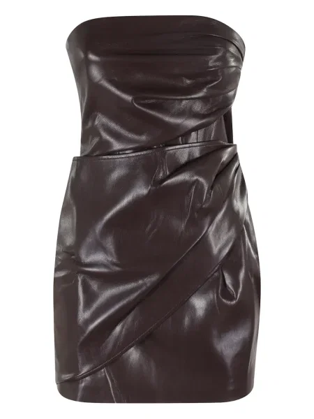 Rochie mini The Andamane drapată de costum maro